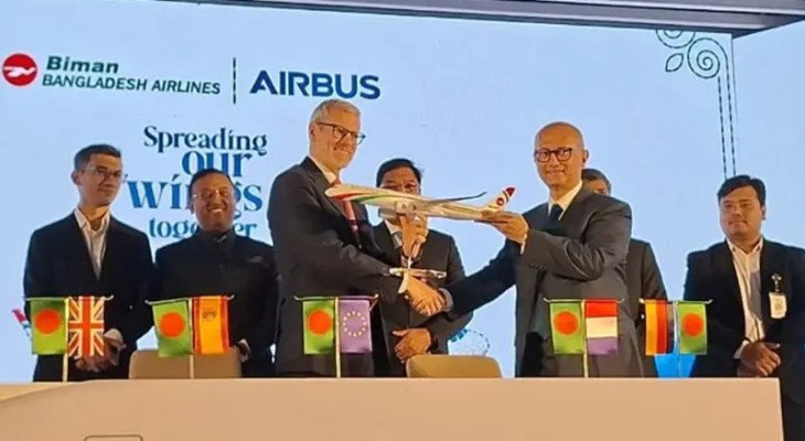 এয়ারবাসের ১০টি উড়োজাহাজ কিনতে চুক্তি সই করল বিমান